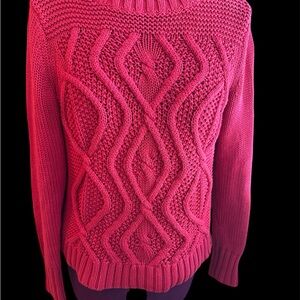 Land’s End Drifter sweater. Cherry red. Size S/P 6-8.